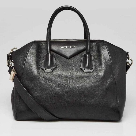 Givenchy Black Sugar Goatskin Leather Medium Antigona Bag - Picture 1 of 12